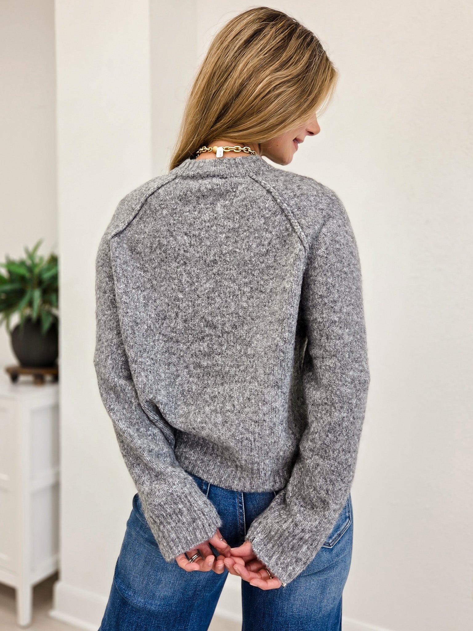 Ribbon Patched Cashmere Sweater
