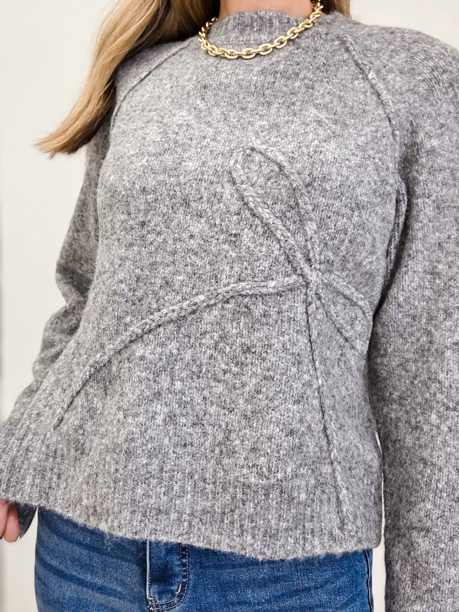 Ribbon Patched Cashmere Sweater