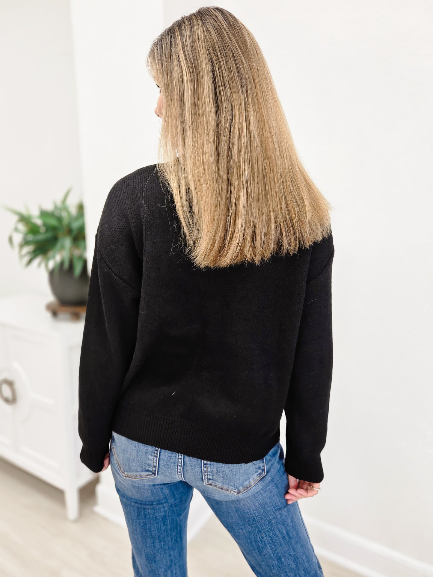 Dog Graphic Crew Neck Long Sleeve Sweater