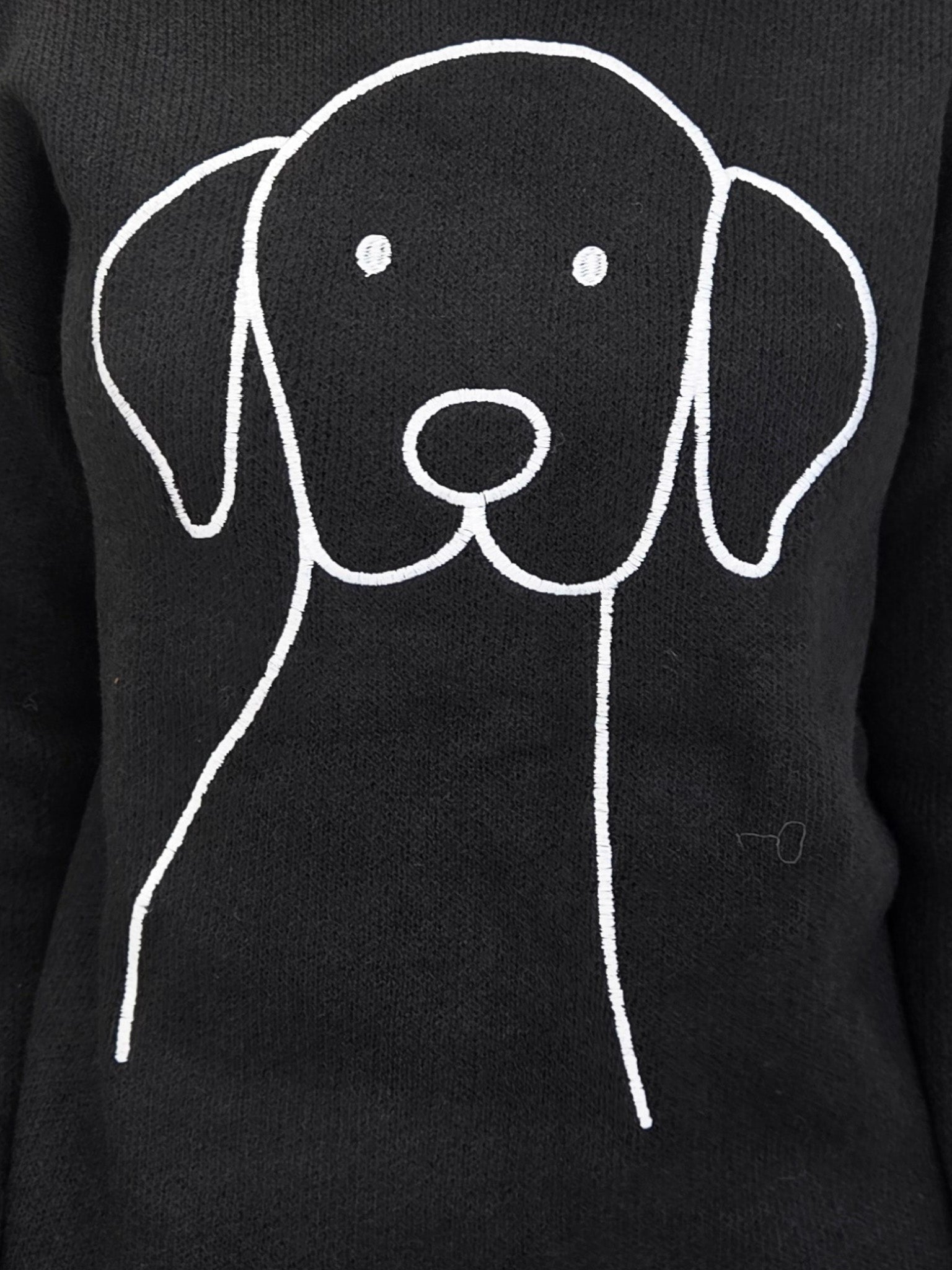 Dog Graphic Crew Neck Long Sleeve Sweater