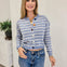 Striped Multi Colored Front Button Cardigan
