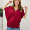 Soft Rib V-Neckline Ruched Top