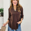 Ruffled Collar Lizzy 3/4 Sleeve Lightweight Blouse-B