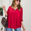 Jewel Red Oversized Poncho Blouse