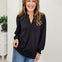 Timeless Lizzy Neckline Blouse With Smocked Long Sleeves