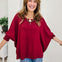 Oversized Poncho Blouse-Wine