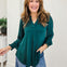 Jewel Green Smocked Long Sleeve Lizzy Blouse Top