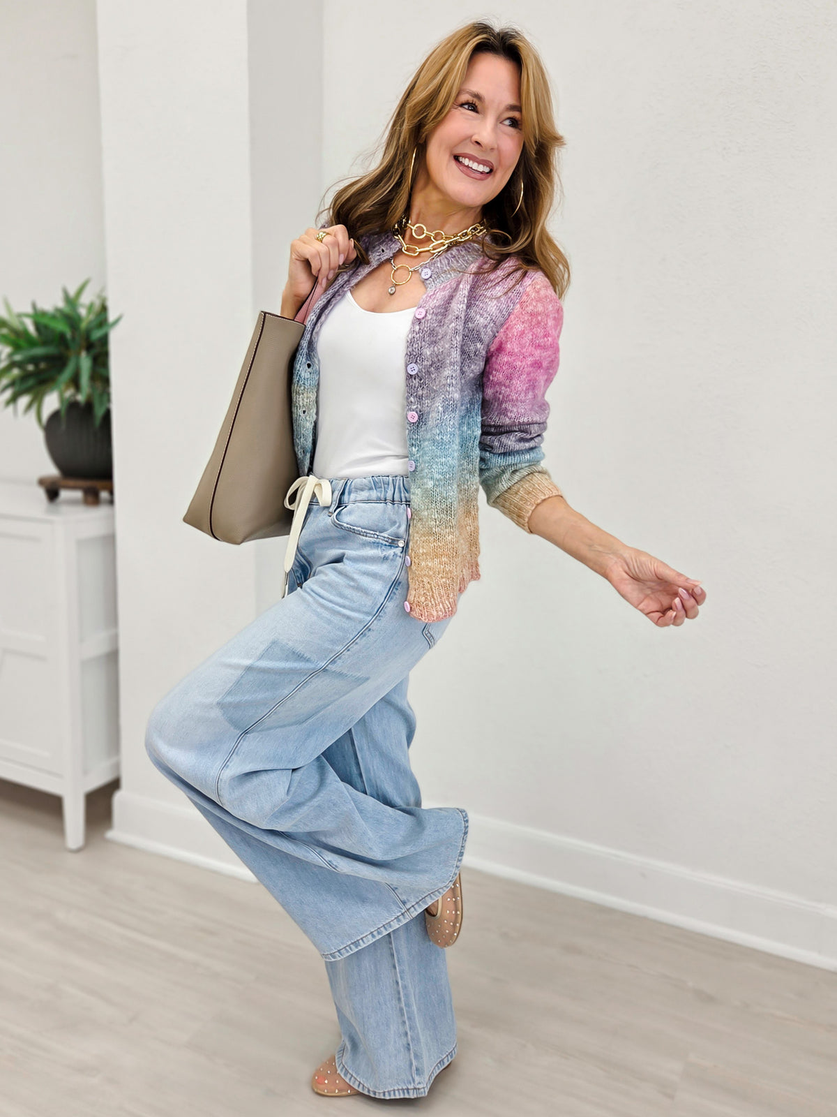Judy Blue DRAW ME IN Hi-Rise Featherweight Palazzo Elasticated Waistband Jeans