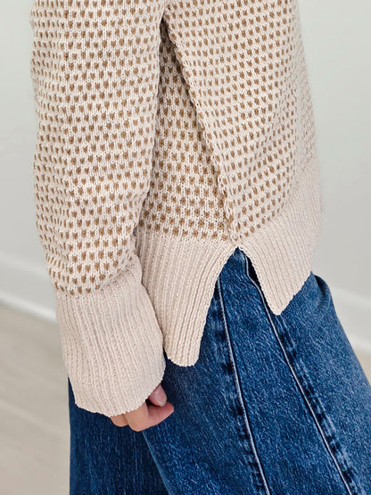 Contrast Stitch V Neck Sweater