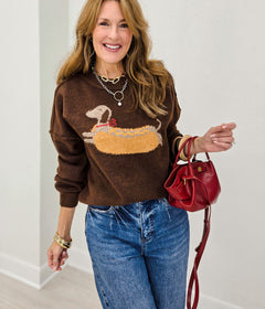 Hot Dog-Dog Graphic Sweater