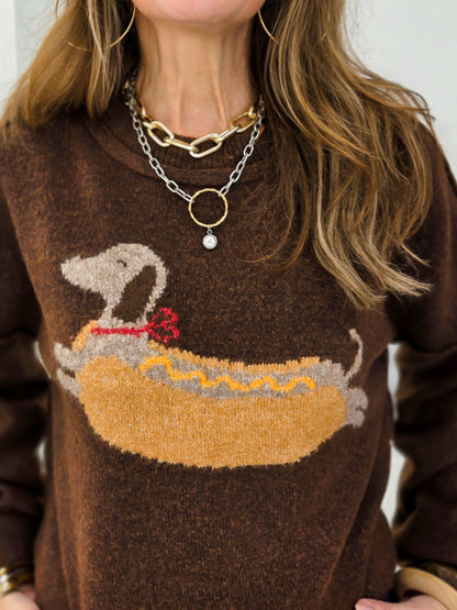 Hot Dog-Dog Graphic Sweater