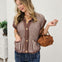 Two Tone Rib Knit Vest Cardigan