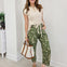 Cropped Floral Printed  Straight Leg Pants