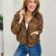 Leopard Print Snap Button Jacket