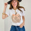 Leopard Pumpkin V-Neck Graphic Tee