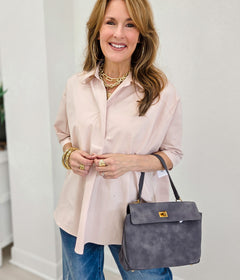 Kaia Modern Oversized Button Down Top