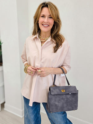 Kaia Modern Oversized Button Down Top