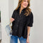 Elise Textured Shirred Waist Poplin Blouse