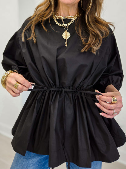 Brielle Cotton Drawstring Blouse