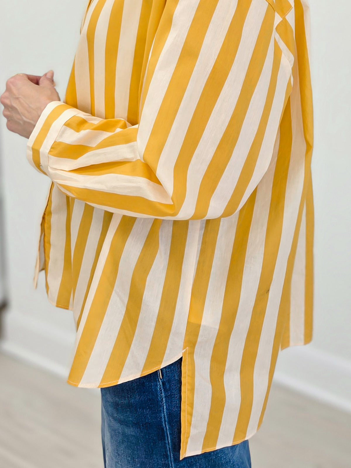 Sue Classic Stripe Button Down Shirt