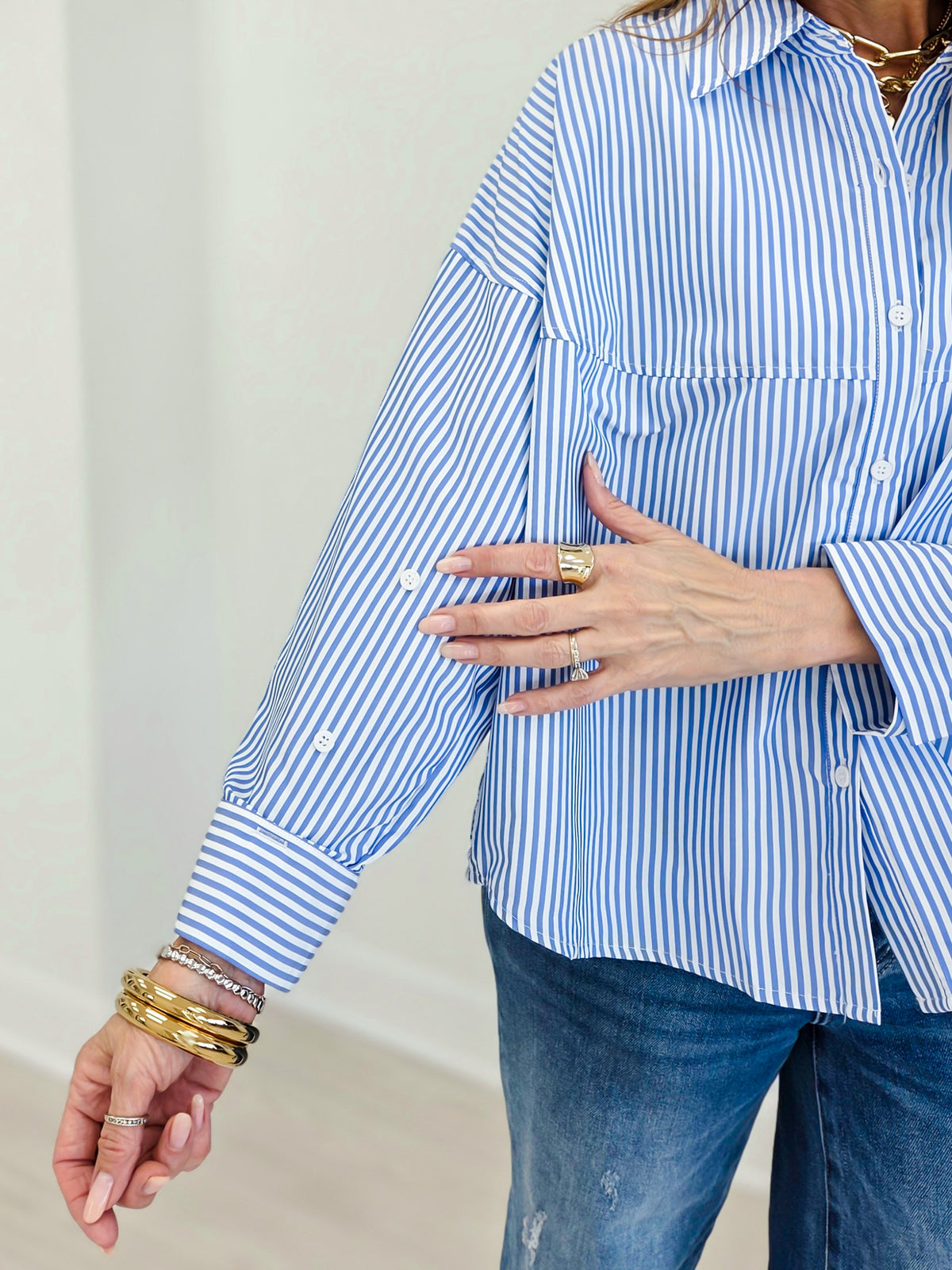 Claire Poplin Oversized Button Down Shirt