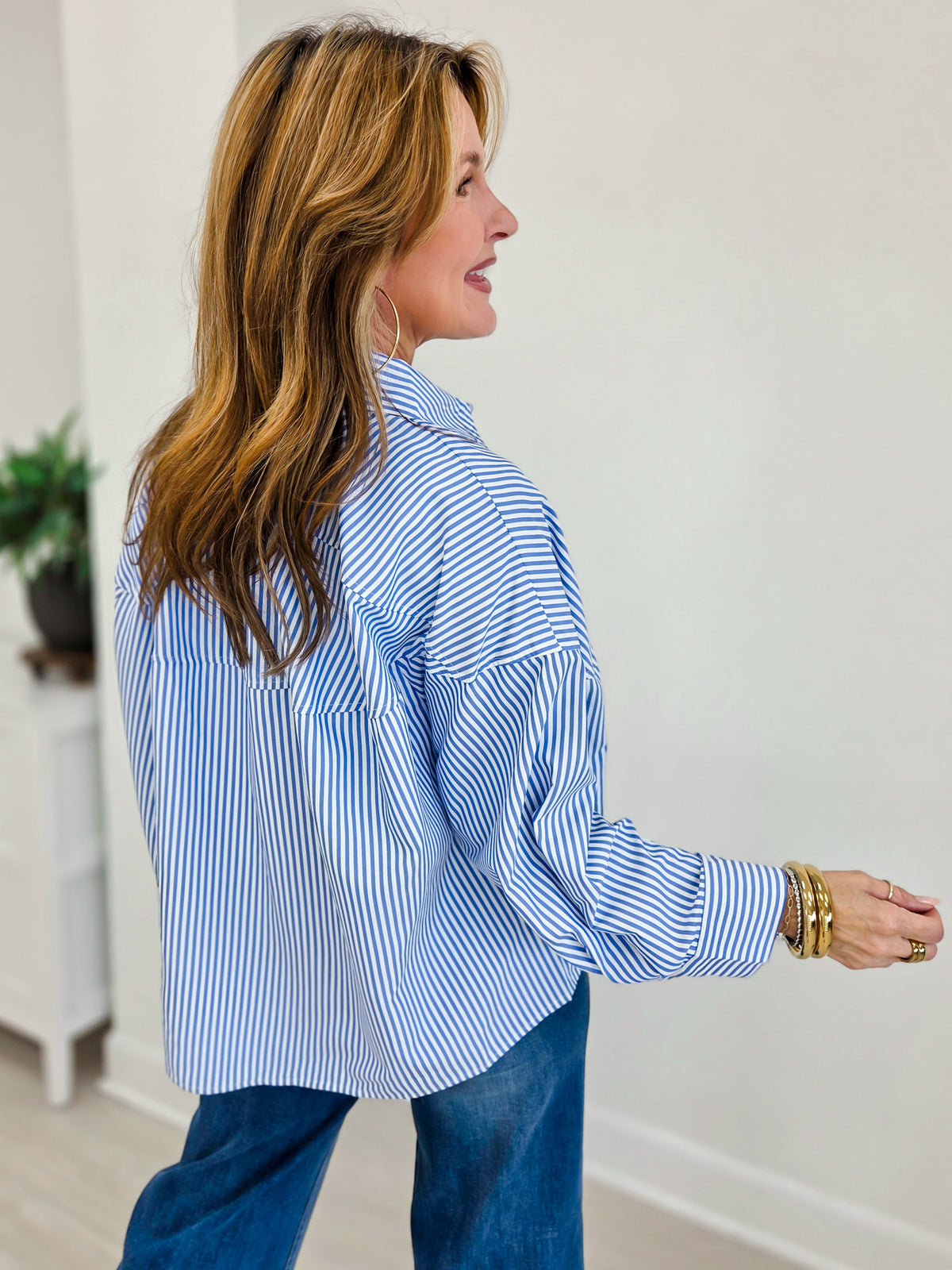 Claire Poplin Oversized Button Down Shirt