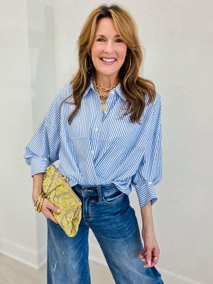 Claire Poplin Oversized Button Down Shirt