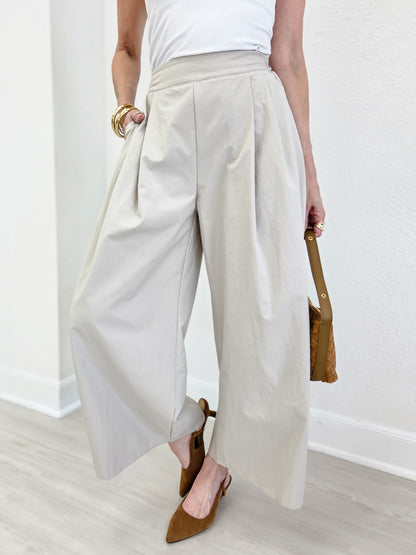 Adele Premium Poplin Wide Leg Pants