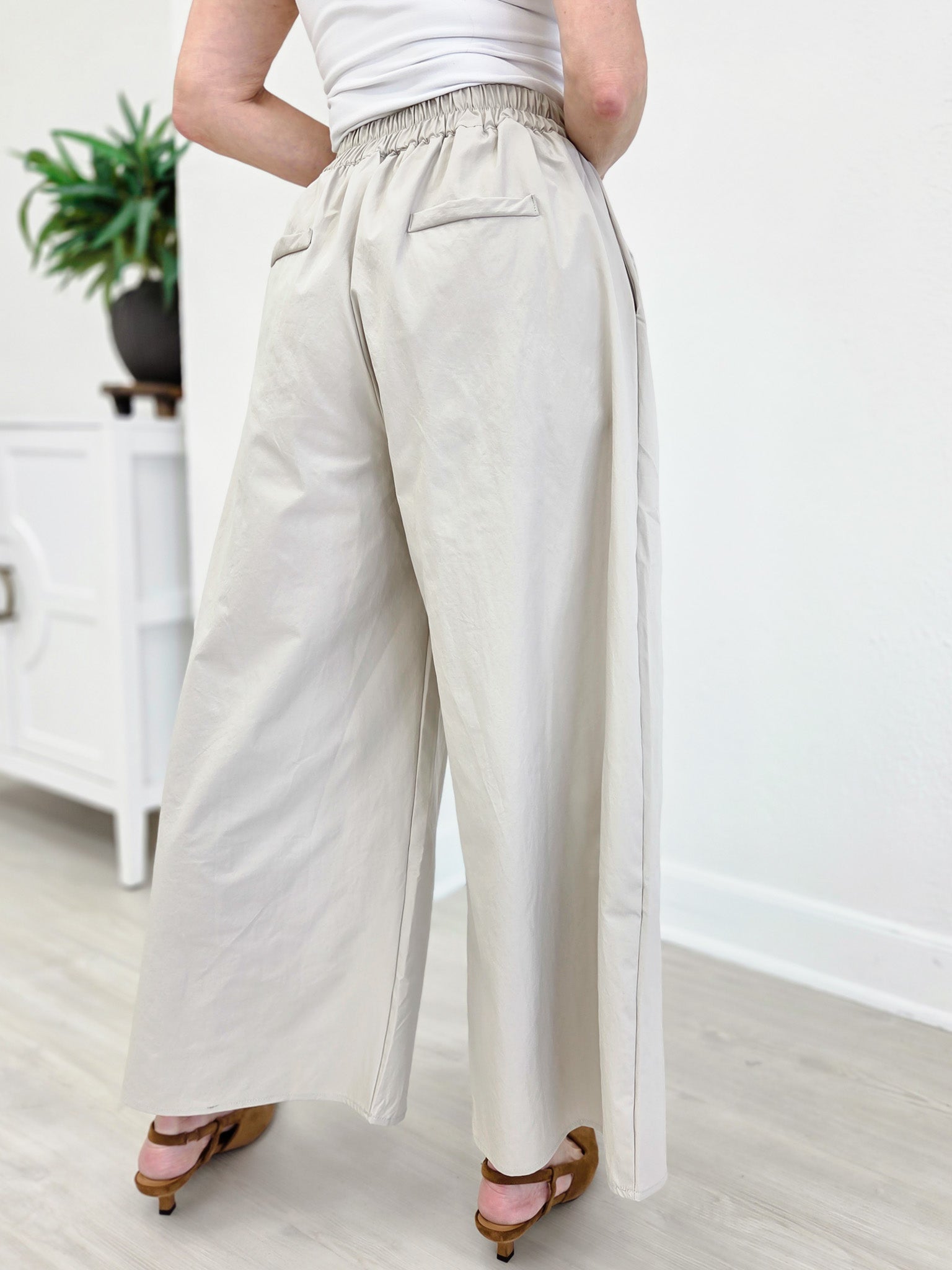 Adele Premium Poplin Wide Leg Pants