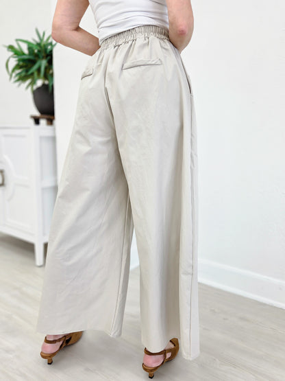 Adele Premium Poplin Wide Leg Pants