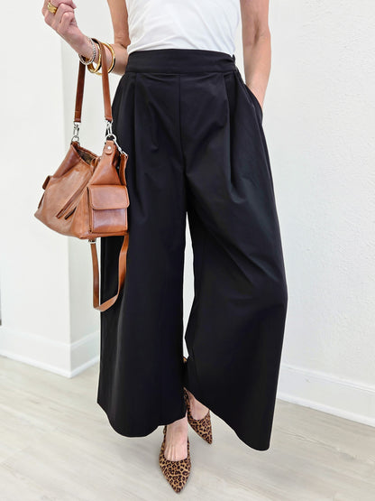 Adele Premium Poplin Wide Leg Pants
