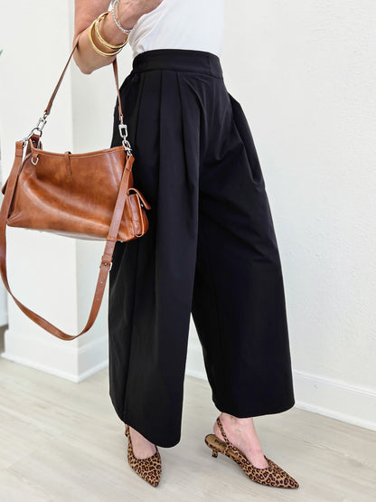 Adele Premium Poplin Wide Leg Pants