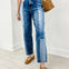Stretchy Patchwork Designed Cropped jeans with Freayed Hem