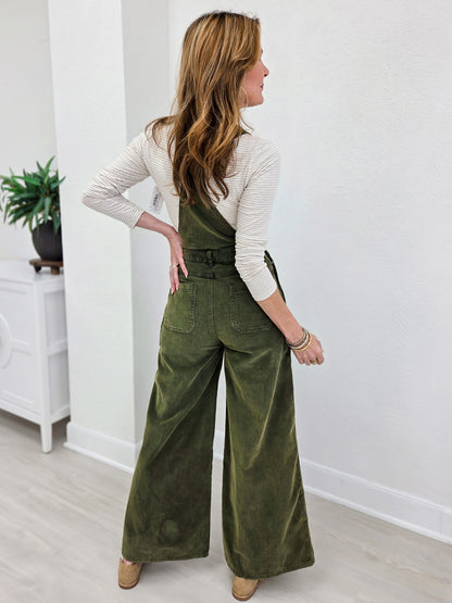 Corduroy Mineral Washed Wide Leg Overall