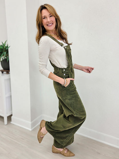 Corduroy Mineral Washed Wide Leg Overall