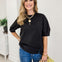 Modern Mixed Fabric Oversized Top