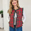 Tartan Check Quilted Ruffle Vest