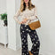 Mallard Printed Stretch Denim Wide Leg Jeans