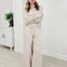 Lycra Textured Sleeve Top With Matching Wide Leg Pants
