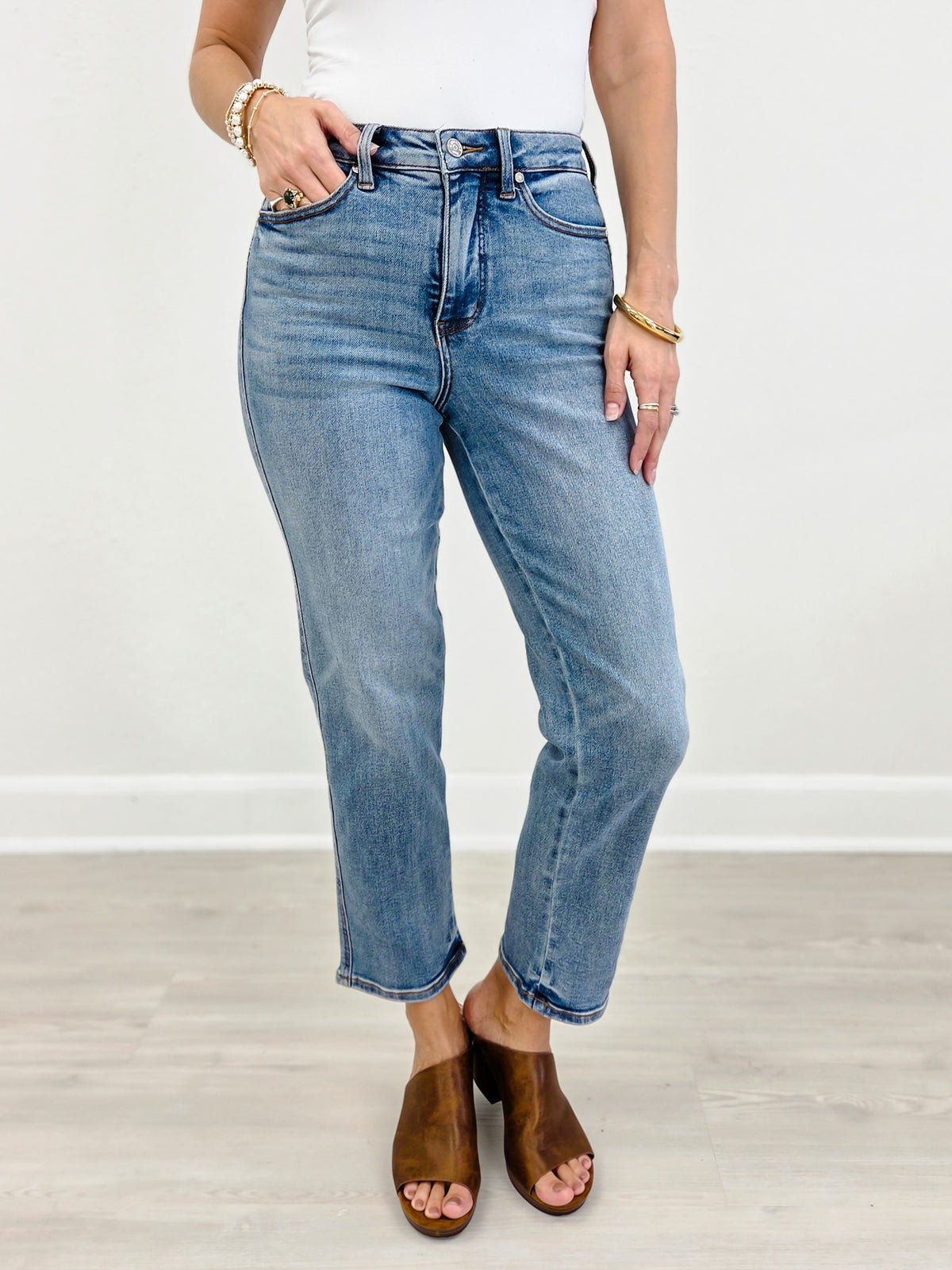 Judy Blue PEGGY High Waisted Tummy Control Ankle Jean