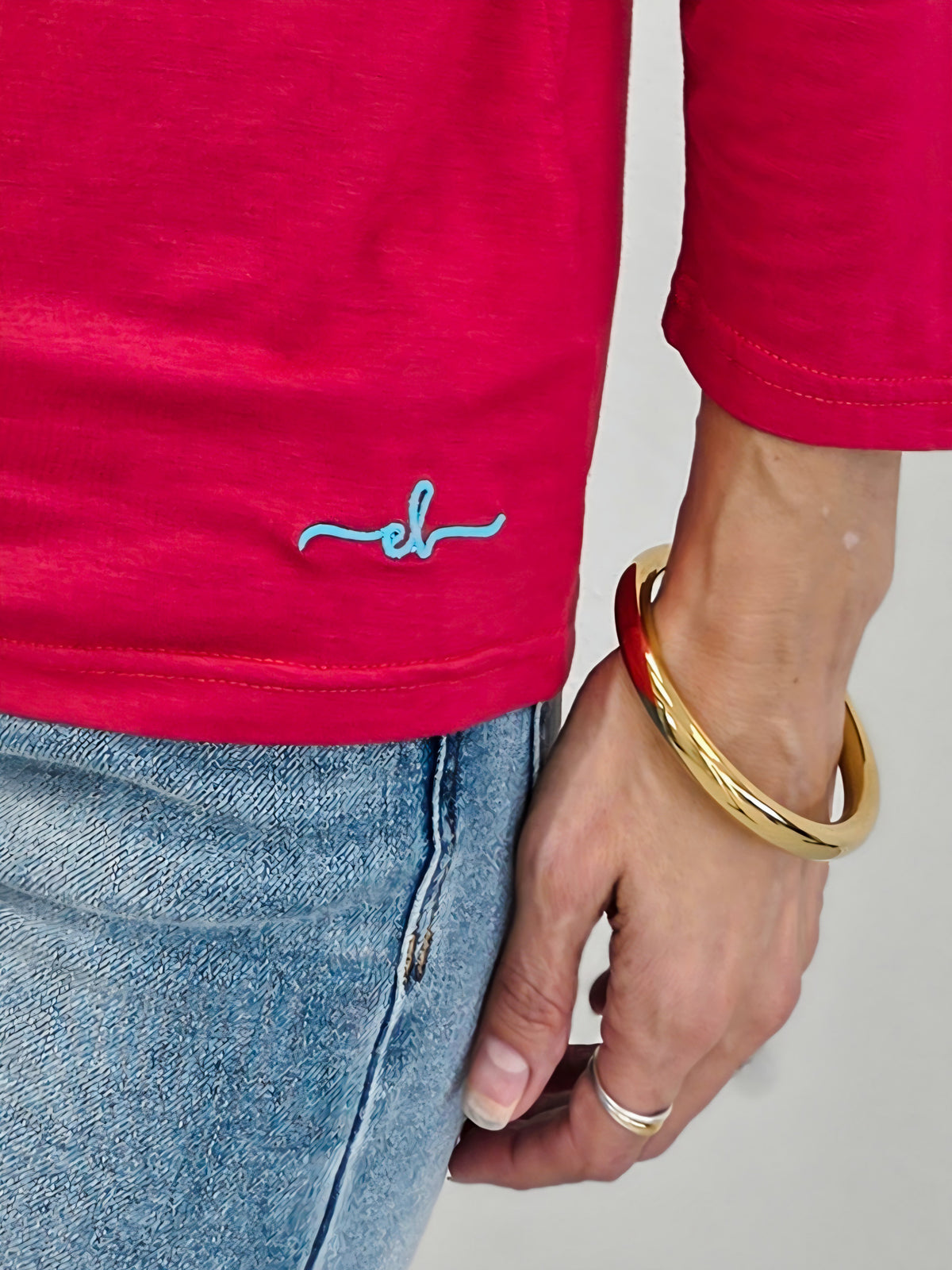 The Classic Charm 3/4 Sleeve Boat Neck Top - Campus Cool Collection