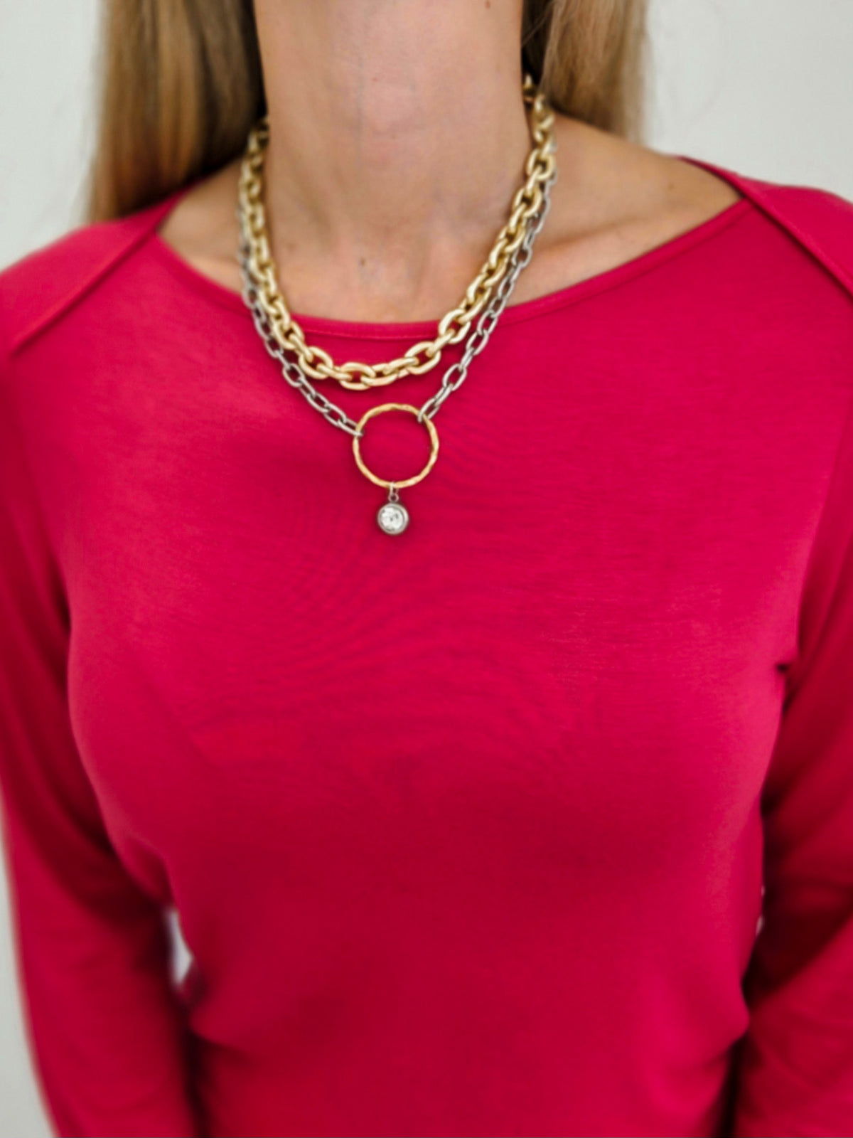 The Classic Charm 3/4 Sleeve Boat Neck Top - Campus Cool Collection