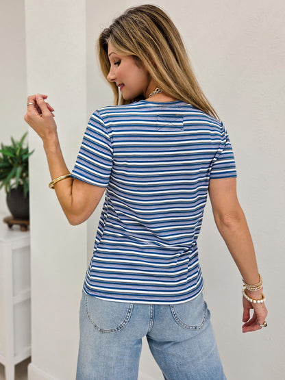 The Lucy Short Sleeve Vneck Tee - Campus Cool Collection