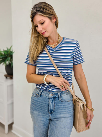 The Lucy Short Sleeve Vneck Tee - Campus Cool Collection