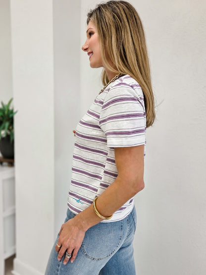 The Heritage Stripe Tee - Campus Cool Collection