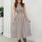 Smocked Gingham Tiered Sleeveless Midi Dress