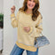 Stripe Contrast Stitch Raw Edge Knit Sweater