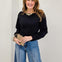 Boat Neck Knit Sweater With Dolman Sleeves