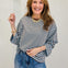 Striped Contrast Crew Neck Long Sleeve Knit Top