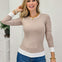 Layered Long Sleeve Crew Neck Knit Top